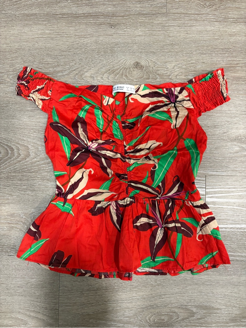 Zara Ruched Off The Shoulder Top - Size: Small